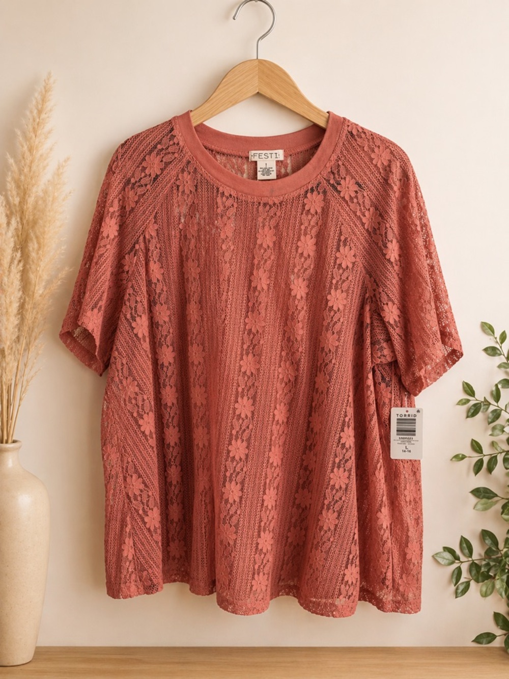 Torrid Festi Lace Short-Sleeve Top